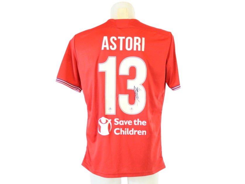 R - Astori's Fiorentina Signed Match-Issued Shirt, 2017/18