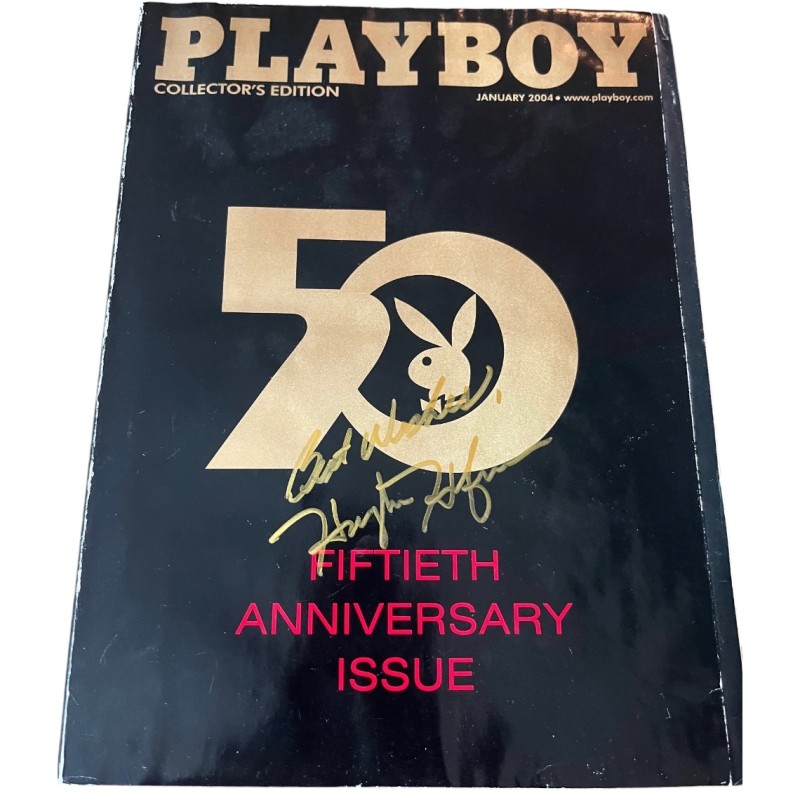 Hugh Hefner Signed Playboy 50th Anniversary Magazine 