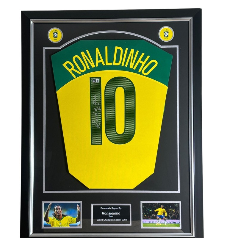 Ronaldinho's Brazil 2004 Signed and Framed Shirt