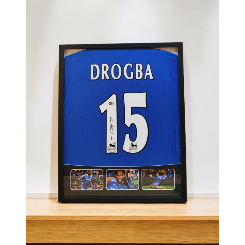 Maglia del Chelsea incorniciata - Autografata da Didier Drogba