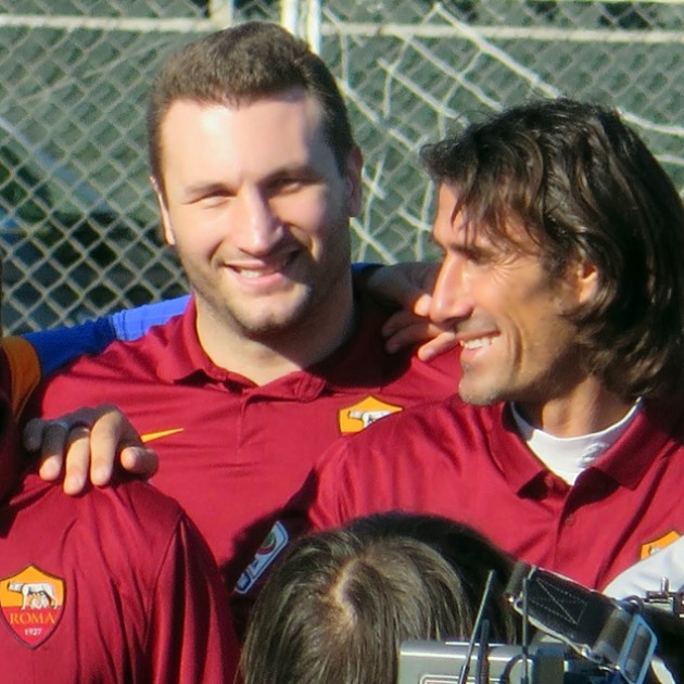 Delvecchio Roma match worn shirt, worn in Danieli memorial - Totti signed