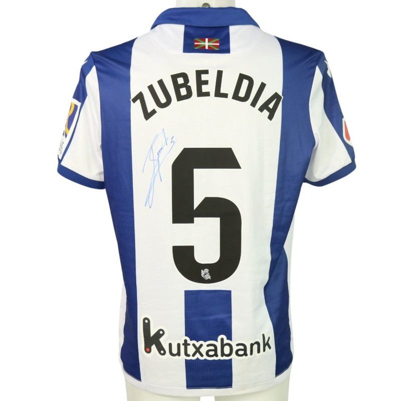 Maglia Zubeldia unwashed Real Sociedad vs Atletico Madrid 2024 - Autografata