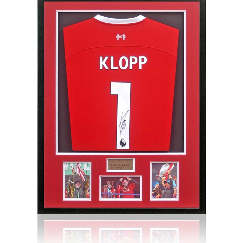 Maglia del Liverpool firmata e incorniciata da Jurgen Klopp