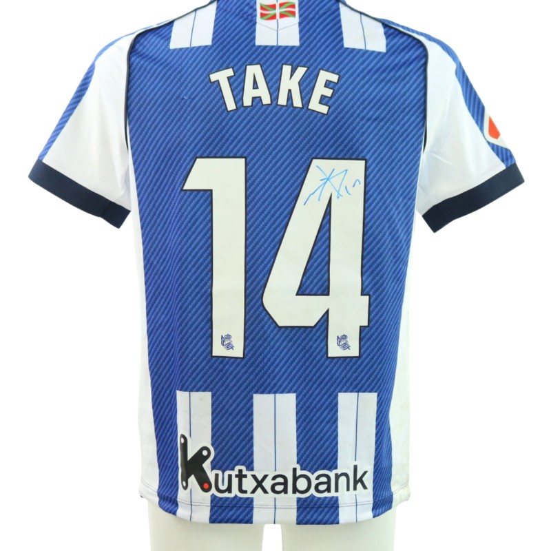 Take's Signed Unwashed Shirt, Real Sociedad vs Athletic Bilbao 2025