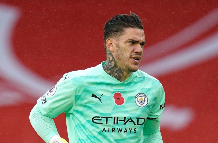 Maglia "third" ufficiale Ederson Manchester City, 2021/22 - Autografata