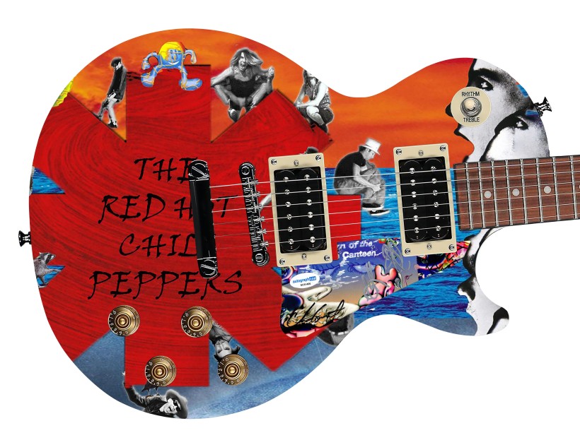 Chitarra Les Paul 100 Graphics firmata Red Hot Chili Peppers