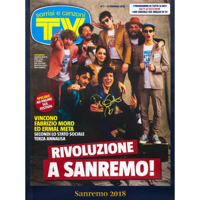 TV Sorrisi e Canzoni 2018 Cover Signed by Ermal Meta at Sanremo 2026