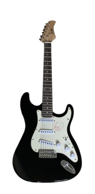 Pink Signed Electric Guitar