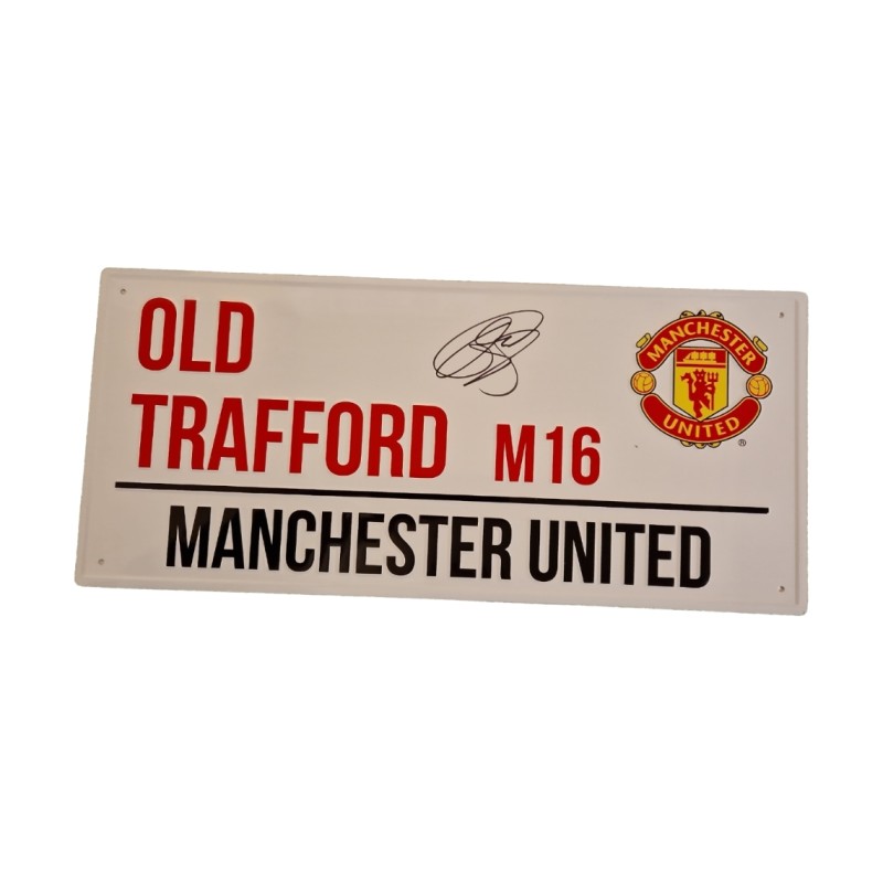 Ole Gunnar Solskjaer Signed Manchester United Football Club Road Sign