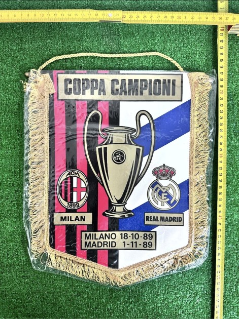 Milan vs Real Madrid Official Pennant UCL 1989