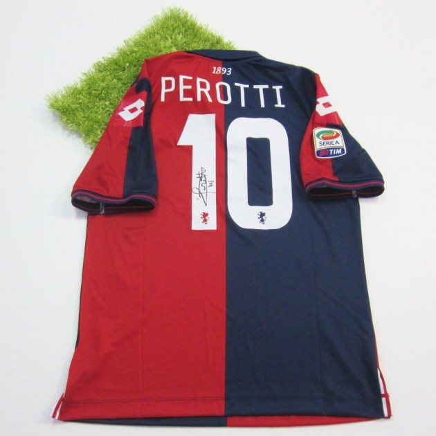 Perotti Genoa issued/worn shirt, Serie A 2014/15 - signed