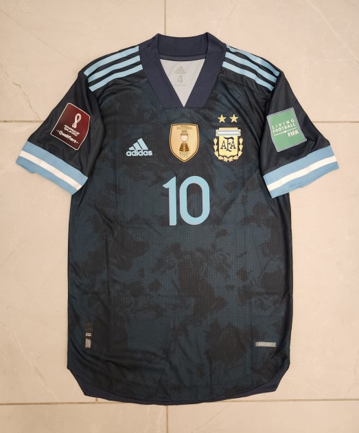 Lionel Messi's Argentina 2021/22 Match Issued Away Shirt