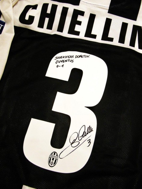 Juventus match worn shirt, Chiellini, Shakhtar Donetsk-Juventus, Champions League 12/13 - signed