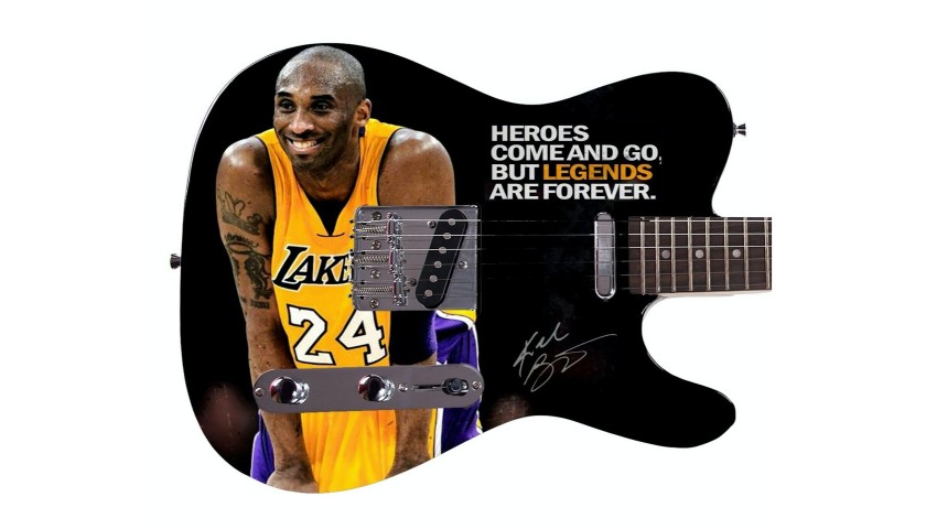 Kobe Bryant Custom Photo Guitar with Printed Signature