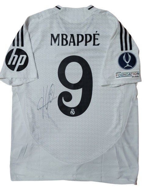 Maglia Mbappè preparata Real Madrid vs Atalanta 2024  Finale UCL - Autografata