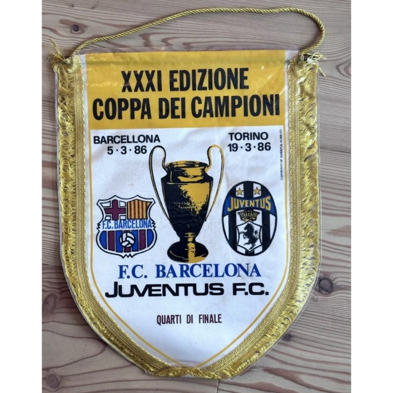 Barcelona vs Juventus Official Pennant UCL 1986