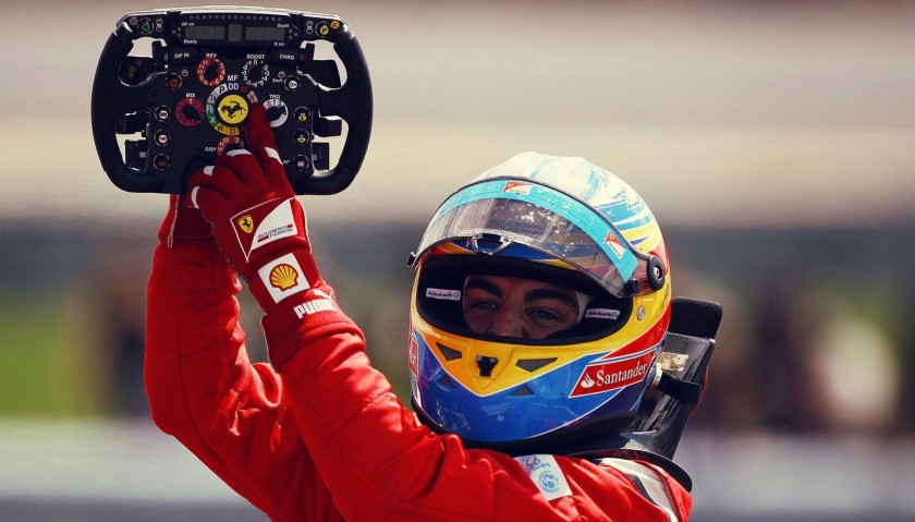 Fernando Alonso and Felipe Massa Signed Steering Wheel