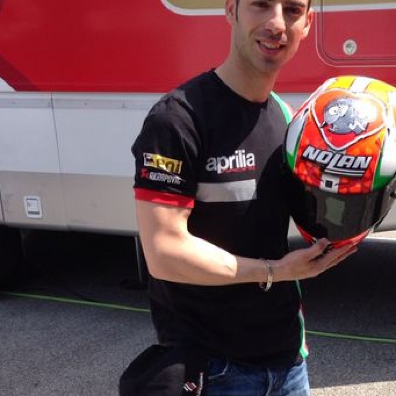Helmet worn by Marco Melandri, GP Imola Superbike Championship 2014 - signed