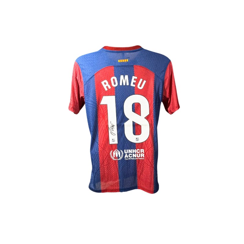 Maglia FC Barcelona 2023/24 firmata da Oriol Romeu in versione giocatore replica