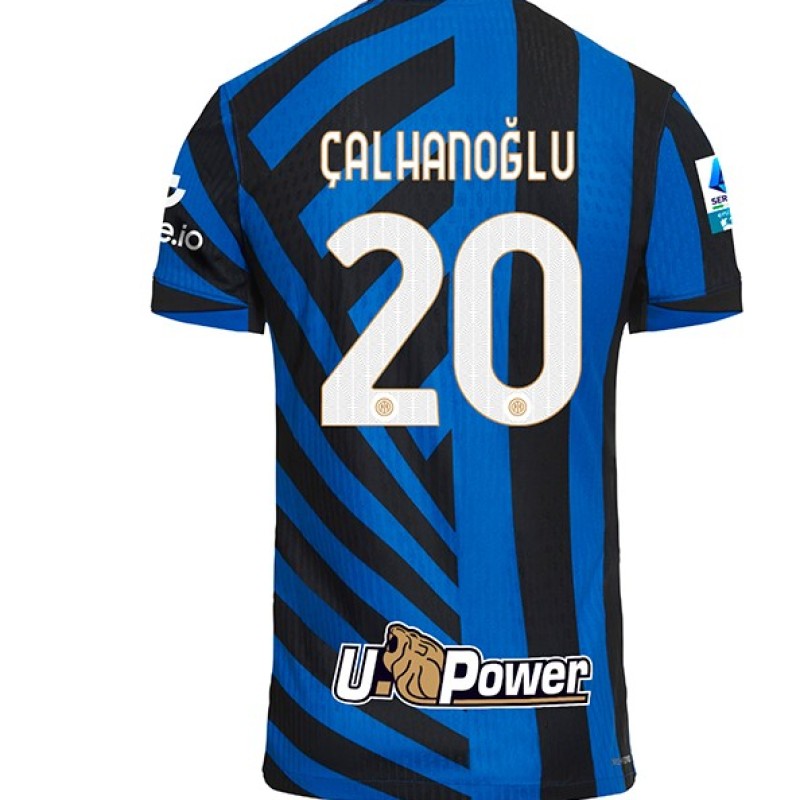 Maglia Inter 2024/25 di Calhanoglu firmata con dedica personalizzata