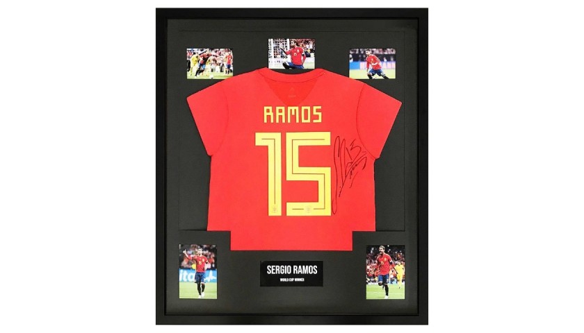 Sergio Ramos Signed Display - Spain Football World Cup Winner