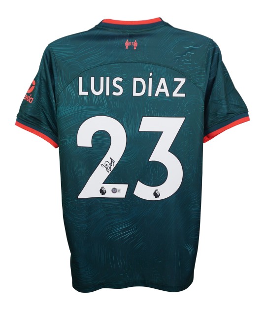 Replica della maglia del Liverpool FC firmata da Luis Diaz