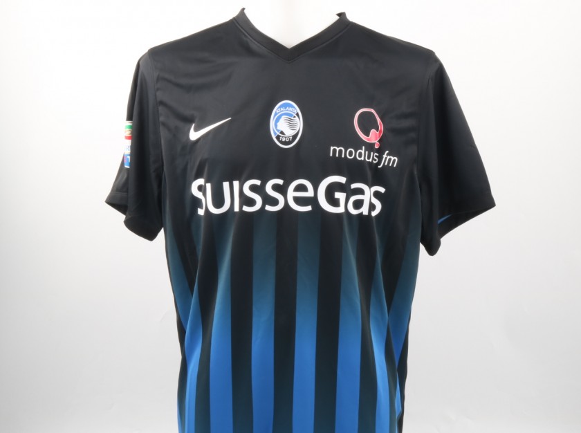 Petagna Atalanta Match Worn Shirt, Serie A 2016/17