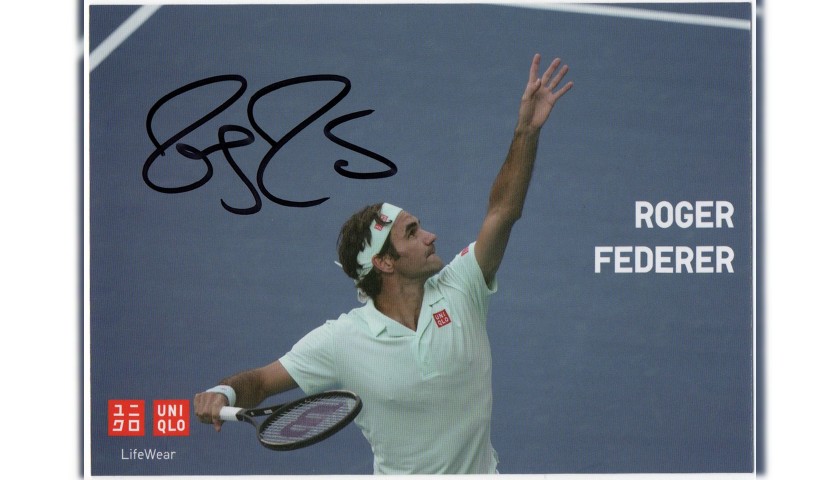 Official Postcard Signed by Roger Federer