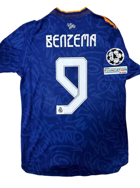 Benzema's Real Madrid 2021/22 UCL Semi-Final Match-Issued Shirt, vs Manchester City