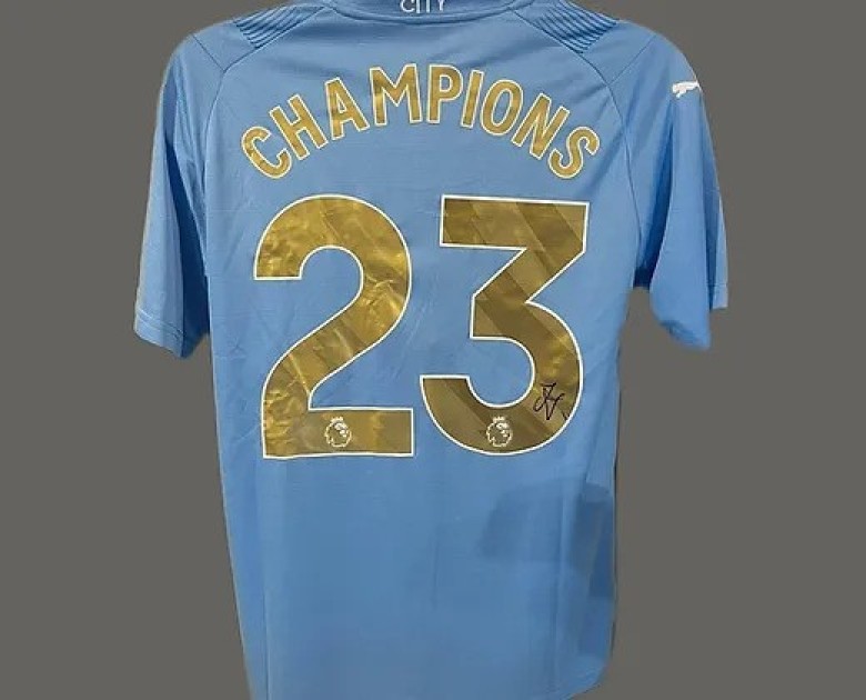 Julian Alvarez's Manchester City 2023/24 Signed and Framed Shirt 