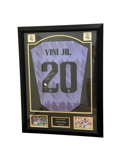 Vinicius Junior's Real Madrid 2022/23 Signed And Framed Away Shirt