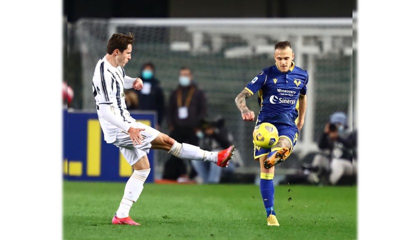 Dimarco's Worn and Signed Shirt, Verona - Juventus 2021