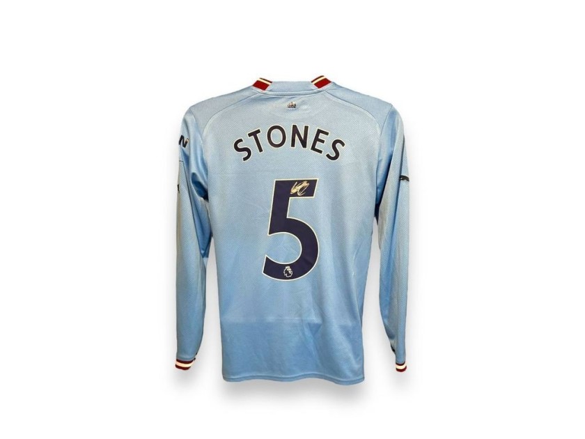 Maglia ufficiale firmata da John Stones per il Manchester City 2022/23