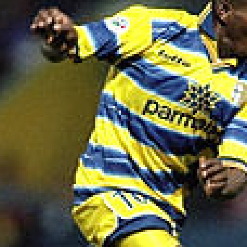 Asprilla match worn shirt, Parma Vicenza Serie A 1998/1999