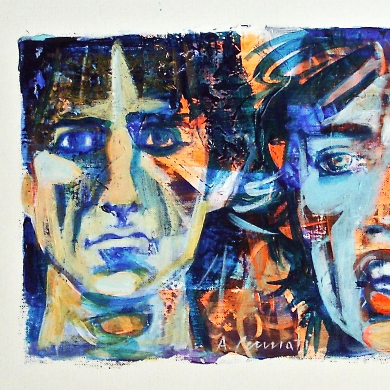 Mick Jagger and Keith Richard's portrait painted by the respected Italian artist, Anna Pennati with special dedication