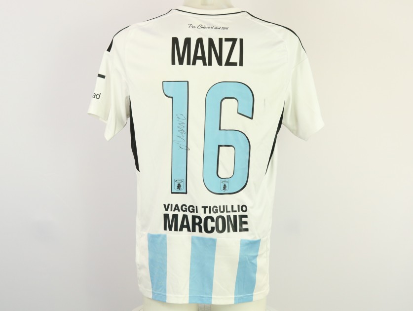 Manzi's Unwashed Signed Shirt, Virtus Entella vs Carrarese 2024 