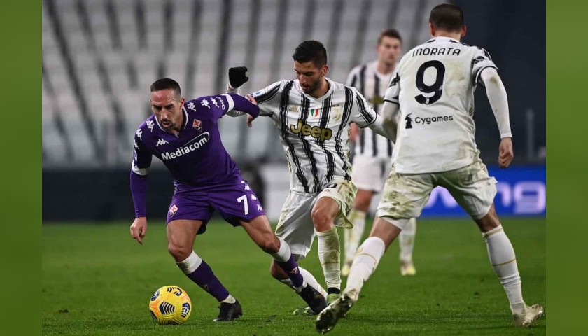 Ribery's Juventus-Fiorentina Signed Match Shirt, 2020