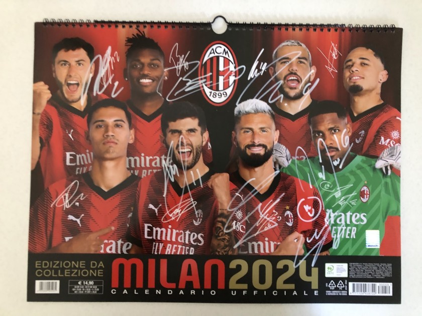 Calendario ufficiale Milan 2024 - Autografato dai giocatori - CharityStars