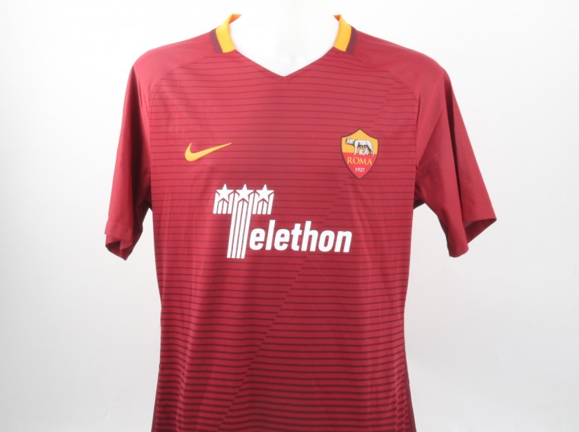Totti Match Issued Shirt, Juventus-Roma 17/12/16 - Special Telethon Sponsor