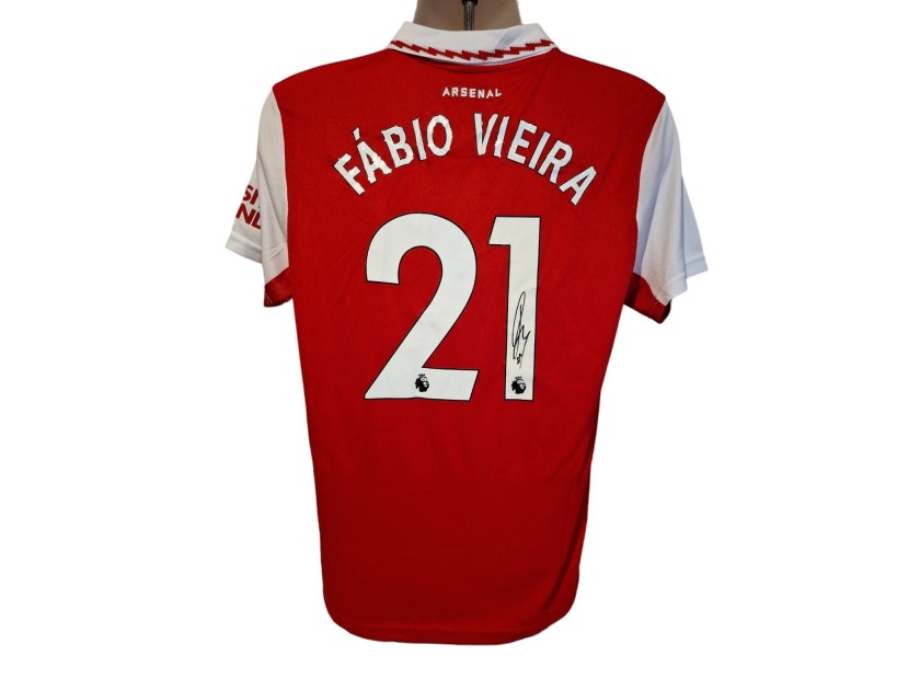 Fabio Vieira 22/23 Arsenal Maglia da calcio Replica Firmata