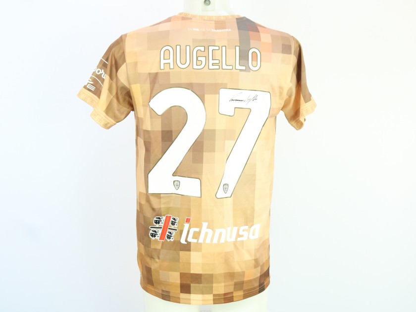 Augello's Unwashed Signed Shirt, Cagliari vs Lecce 2024 "Sa Die de sa Sardigna"