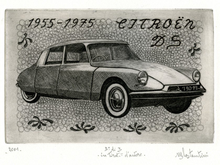 Marco Costantini “1955-1975 Citroen DS”- acquaforte – 16x10 cm