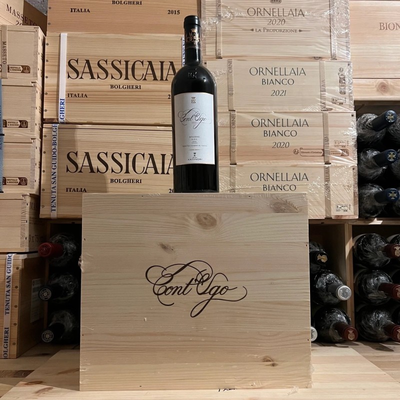 Cont'Ugo 2022 Bolgheri DOC Rosso Marchesi Antinori - Cassa Legno 6 Bottiglie