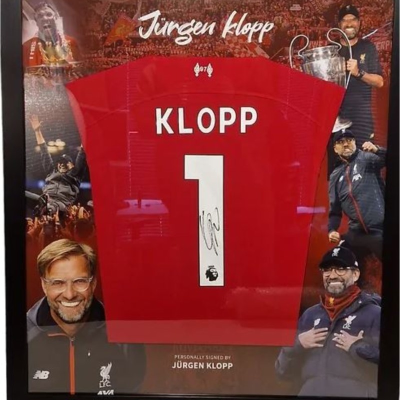 Maglia firmata da Jurgen Klopp per il Liverpool 2023/24, incorniciata