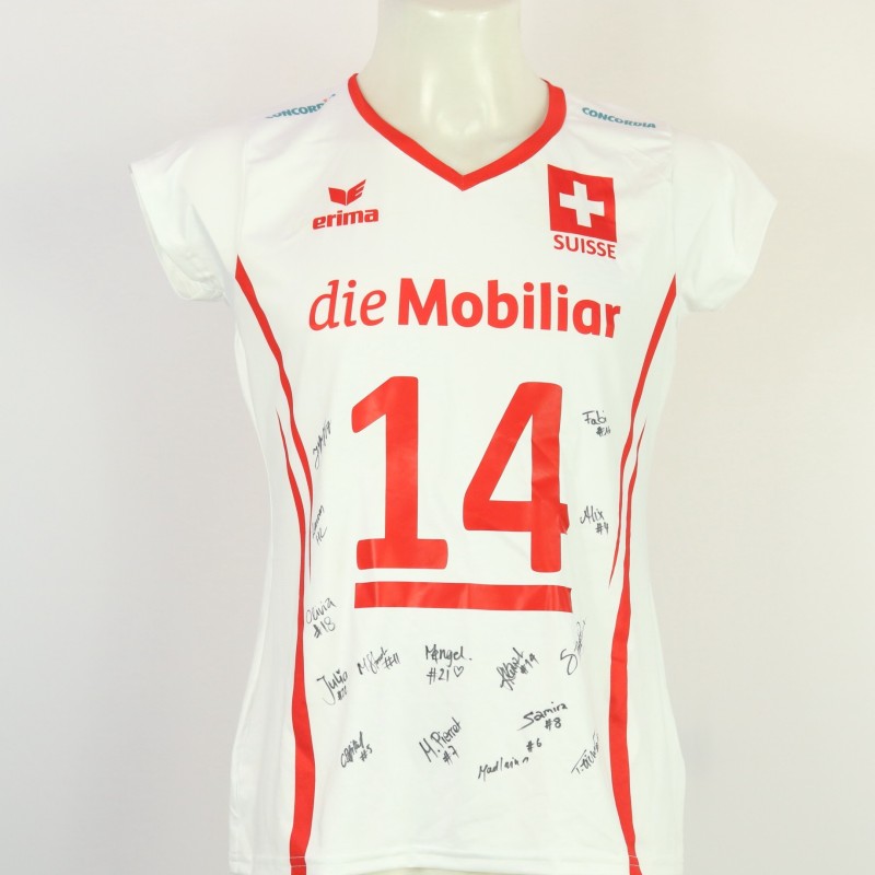 Maglia della Svizzera - atleta Kunzler - della Nazionale femminile ai Campionati Europei 2023 - autografata dalla squadra