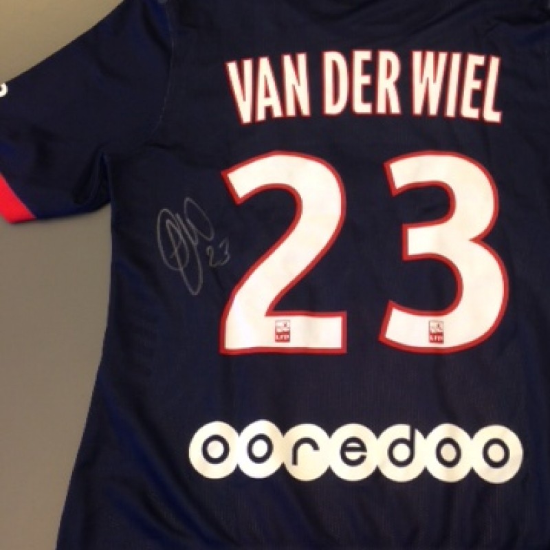 Paris Saint-Germain fanshop shirt, Van Der Wiel, Ligue 1 2013/2014 - signed