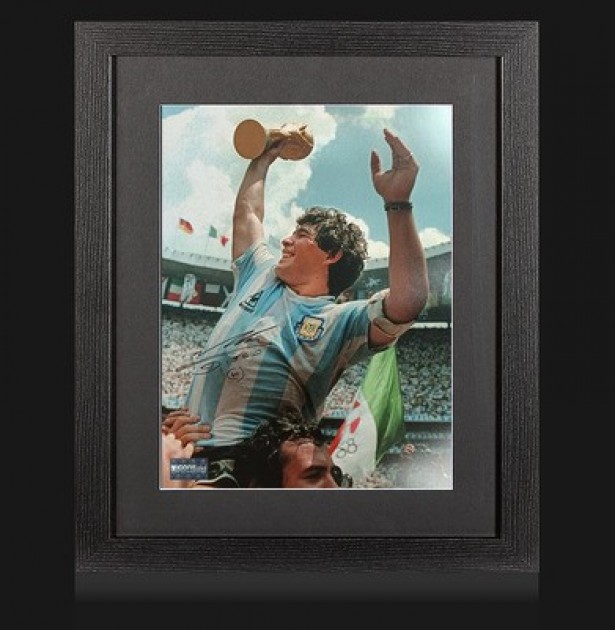 Maradona Signed Photo Display