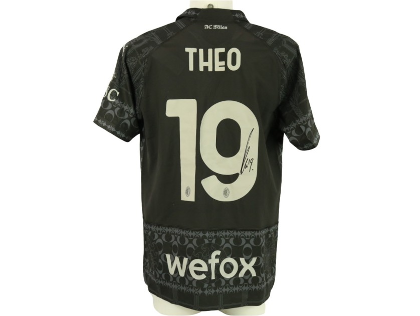 Theo Hernandez's Milan X Signed Match Shirt, 2023/24 