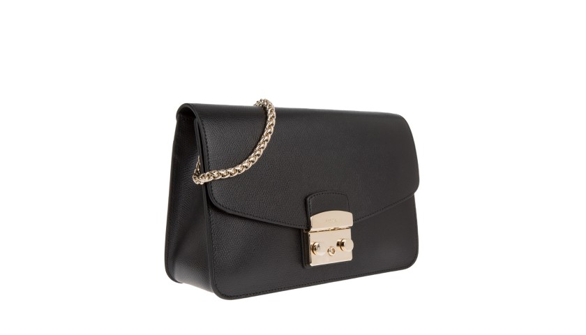 Furla Medium Black Leather Handbag