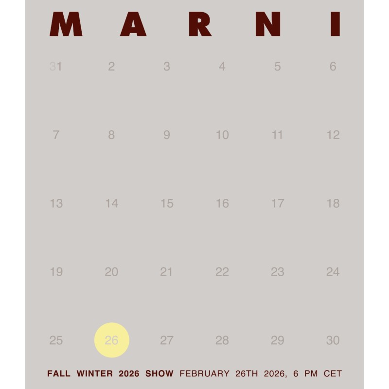 Two Invitations for MARNI Fall Winter 2026 Fashion Show